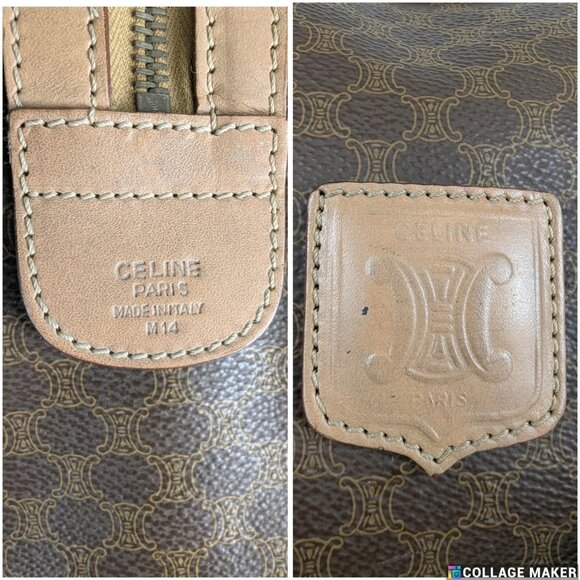 Authentic Vintage Celine Macadam Boston Leather Bag Brown Made in Italy - Picture 5 of 16